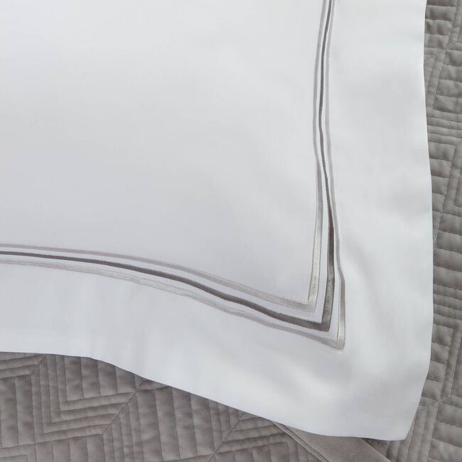 300TC Triple Stitch Silver Oxford Pillowcase Pair 