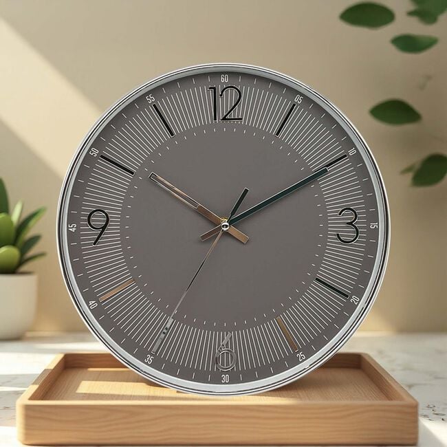 NOVA 30cm SILVER Wall Clock 