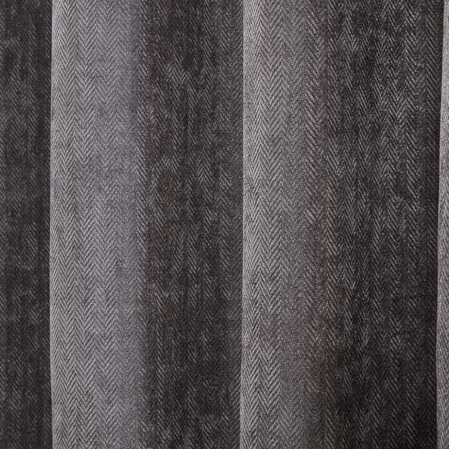 B/OUT & THERMAL H/BONE Deep Charcoal 66x54 Curtain
