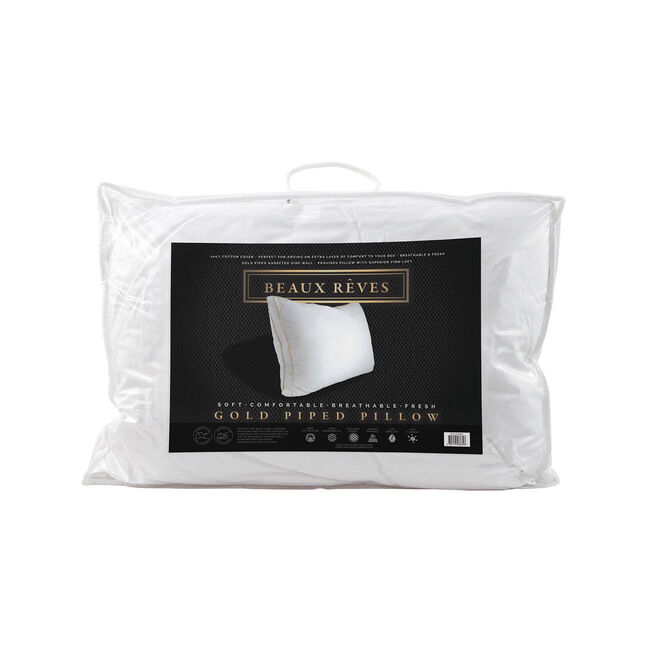 Beaux Reves Gold Piped Pillow
