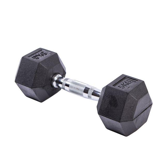 Body Go Rubber Hex Dumbbell 5kg