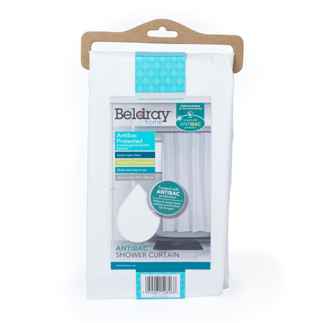 BELDRAY ANTIBAC PEVA WHITE Shower Curtain