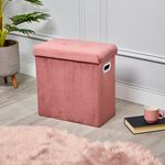 FOLDING SLIM DUSTY ROSE STORAGE Ottoman
