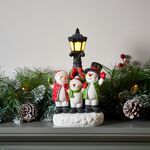 Light Up Christmas Snow Family At Lamp Post
