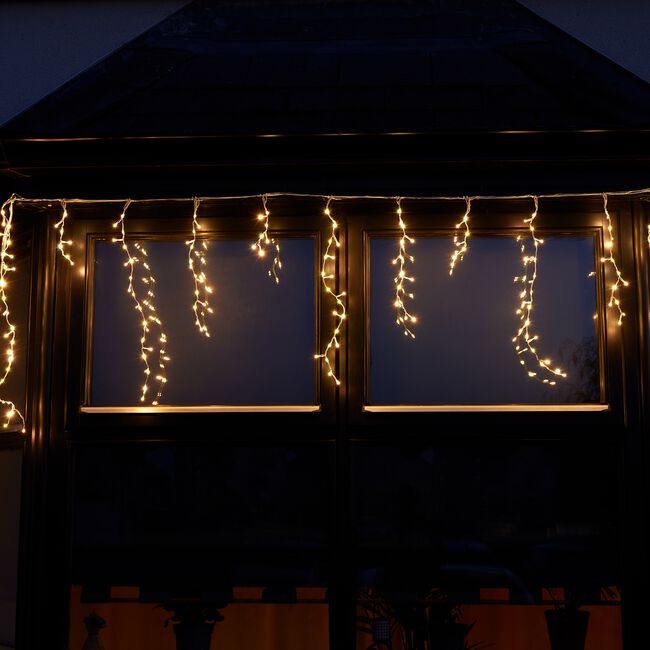 336 Warm White Micro LED Icicle String Lights