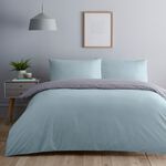 DOUBLE SIZE DUVET COVER Luxury Percale Duck Egg/Grey