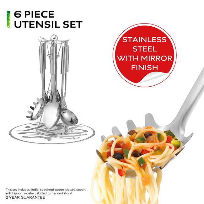 Russell Hobbs 6 Piece Kitchen Utensil Set & Holder