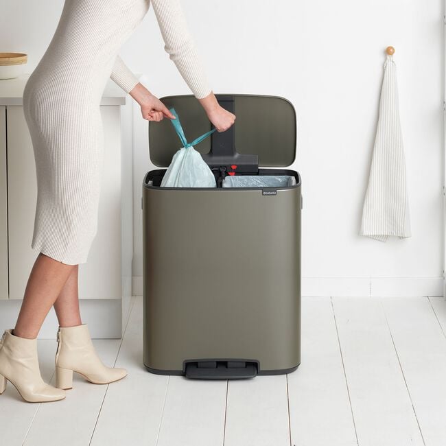 60L Brabantia Recycling Bin - Platinum