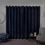 BLACKOUT & THERMAL HERRINGBONE NAVY 66x72 Curtain