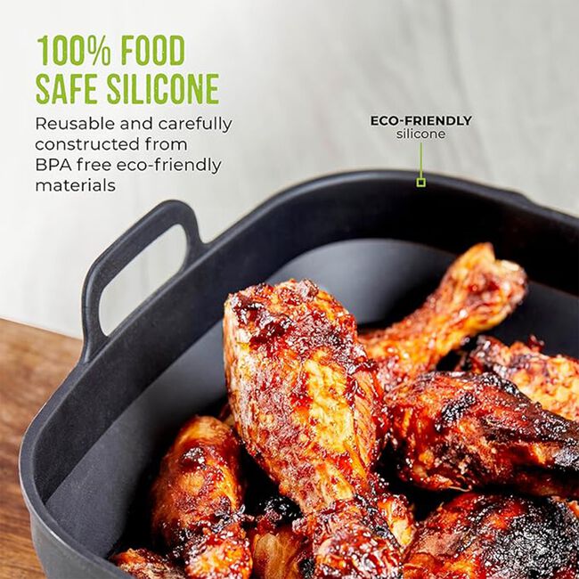 Tower Black Square Foldable Air Fryer Trays - 2pk