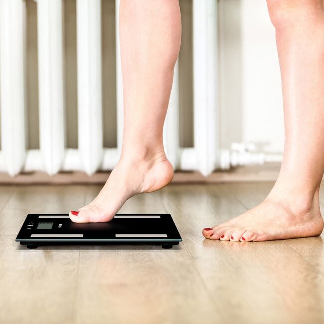 Salter BMI Analyser Black Glass Bathroom Scales