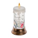 Light Up Swirling Glitter Merry Christmas Candle