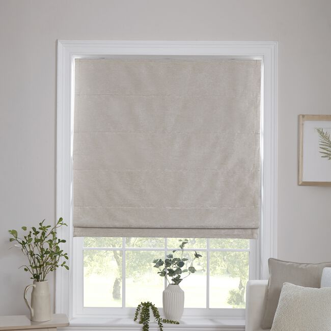 BLACKOUT & THERMAL TEXTURED NATURAL 90X140cm Roman Blind