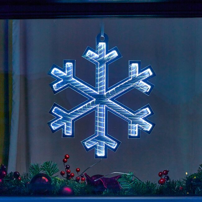 Snowflake Light Up Infinity Mirror
