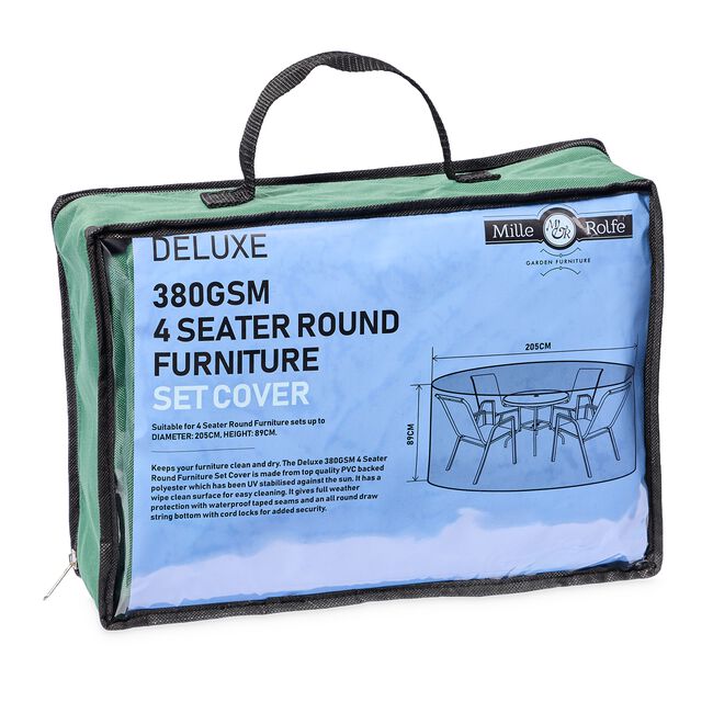 Deluxe 380GSM 4 Seater Round Furniture Set Cover 