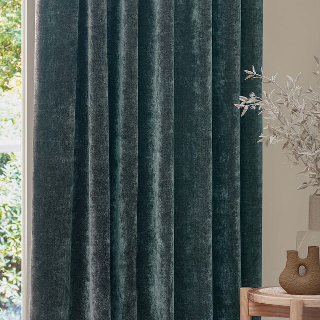 YARD PENCIL PLEAT CHENILLE MARINE 90x90 Curtain