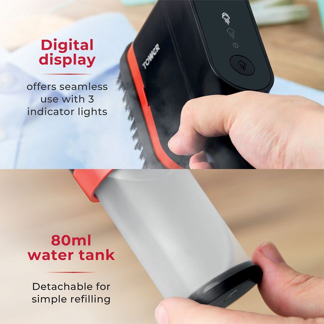 TOWER 1400W DIGITAL Garment Steamer Red