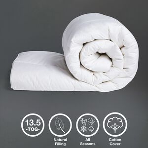 WHITE DUCK FEATHER AND DOWN SINGLE 13.5 Tog Duvet 