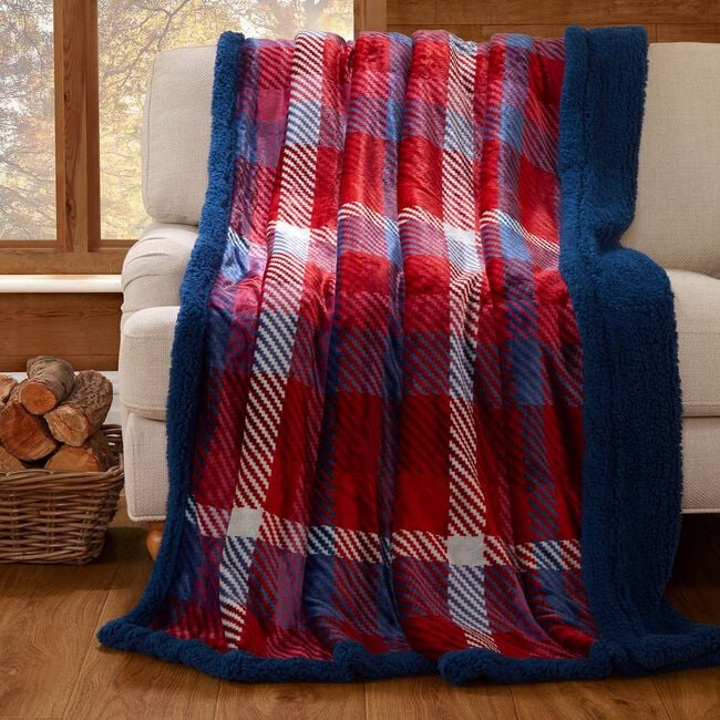 RUANE BORG CHECK BERRY 150x200cm Throw