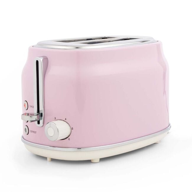 SALTER RETRO PINK CURVED BODY 2 Slice Toaster