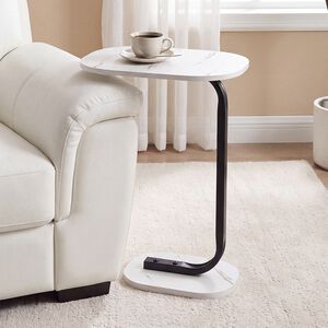 White Marble Style Side Table