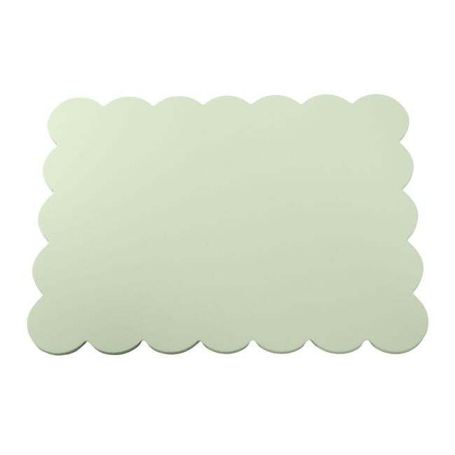 Scallop Wooden Sage 4Pk Placemats