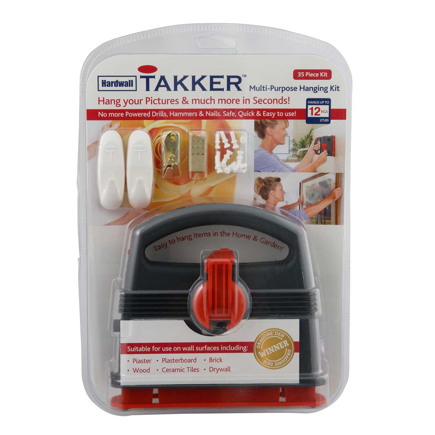 Takker No Nails Hardwall Picture Hanging Home Store More