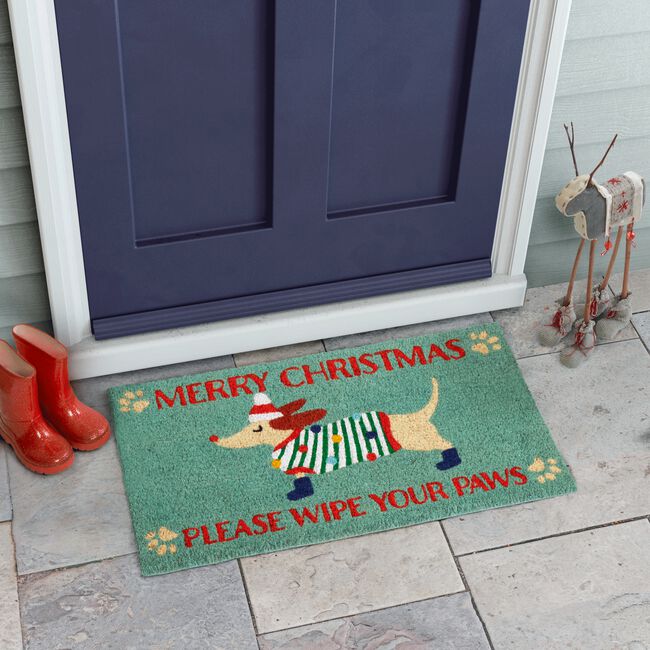 Christmas Dachshund Door Mat 40cm x 70cm