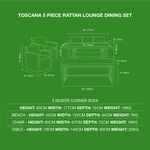 Toscana 5 Piece Rattan Lounge Dining Set