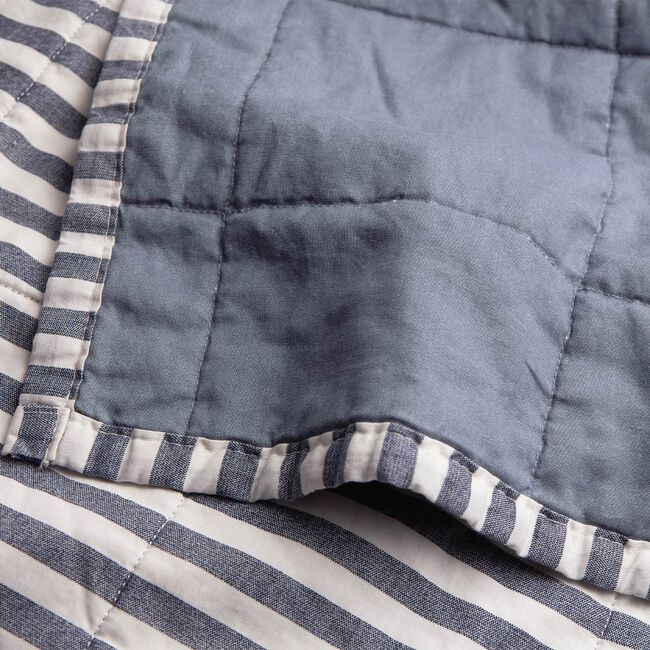 YARD HEBDEN STRIPE NAVY/DENIM BLUE 150x200cm Bedspread 