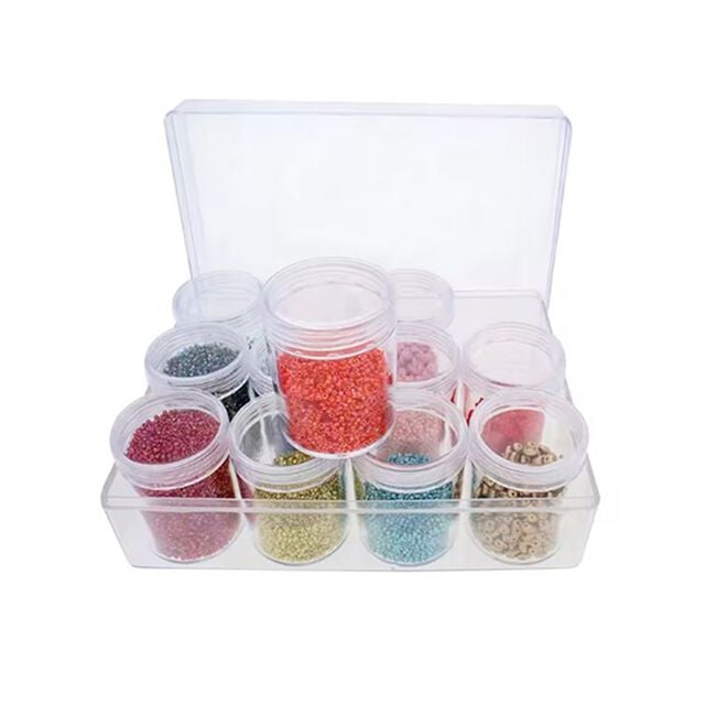 Plastic Container Oraginser With 12 Storage Jars