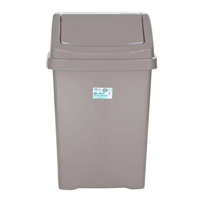 Casa Cool Grey Swing Bin 50L