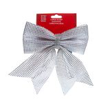 Large Silver Diamante Christmas Bow