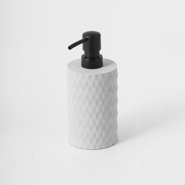 Cool Grey Chequered Soap Dispenser