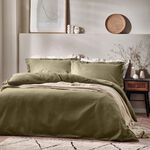 DOUBLE DUVET COVER Waffle Olive