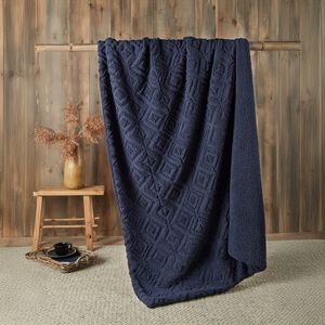 FUSION GEO FLEECE NAVY 130x180cm Throw