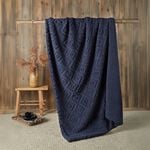 FUSION GEO FLEECE NAVY 130x180cm Throw