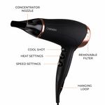 Carmen Noir II 2200W Hair Dryer