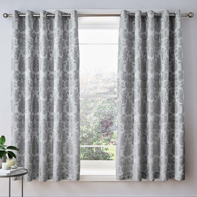 CATHERINE LANSFIELD DAMASK JACQUARD SILVER 66X90 Curtains