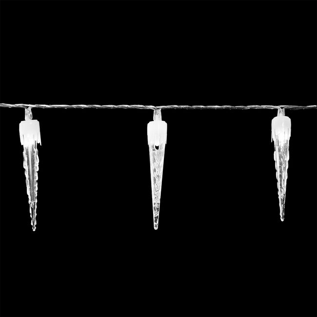 100 White Icicle Sculpture String Lights