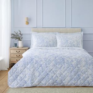 Josephine Bedspread 200 x 220cm - Blue/White