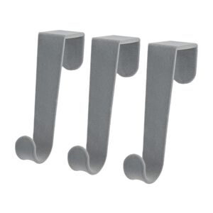 Skinny Velvet 3PK Grey Overdoor Hooks
