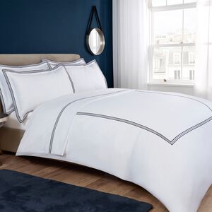 SINGLE DUVET COVER Tripoint Border Navy 500TC 