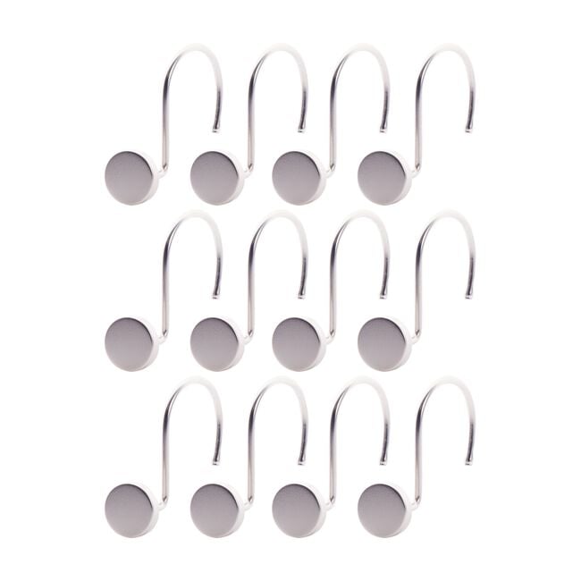 12 PACK FLAT HEAD NICKEL Shower Hooks 