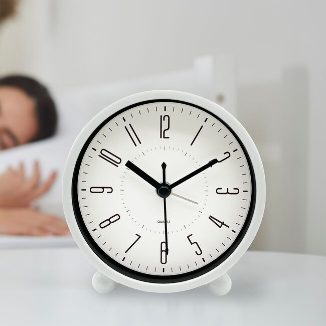 TABLE ALARM CLOCK White 10cm