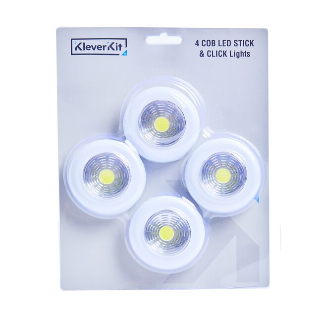 Kleverkit 4 COB LED Stick and Click Lights