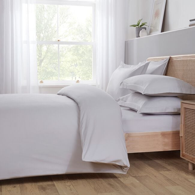 KING SIZE DUVET COVER Brushed Cotton Twill Dove Grey