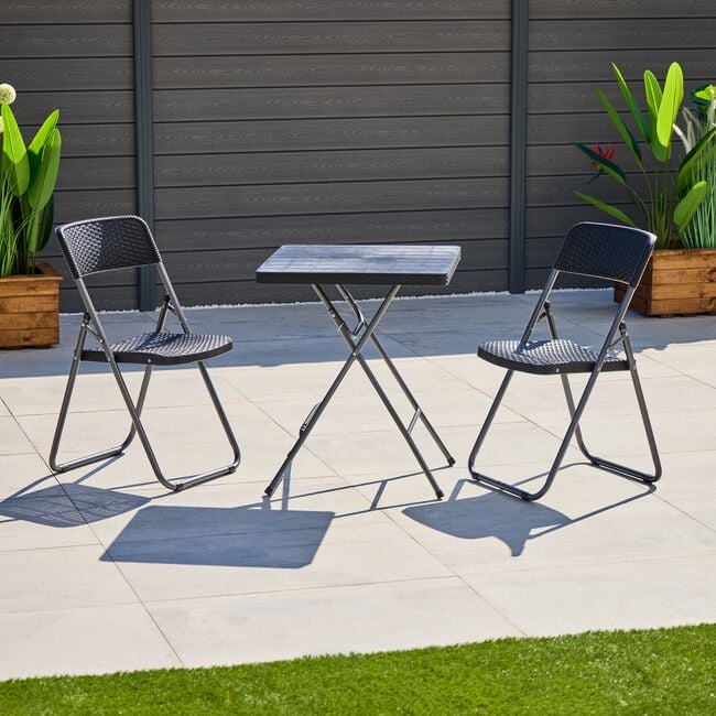 Lille 3 Piece Folding Bistro Garden Furniture Set