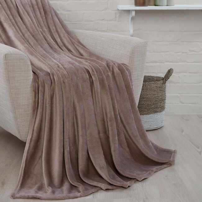 NICOLE DAY FLEECE Mink 150x180cm Throw            