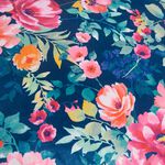Floral Stripe Navy Cushion 45cm x 45cm